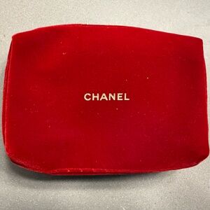 CHANEL Red Cosmetics Bag